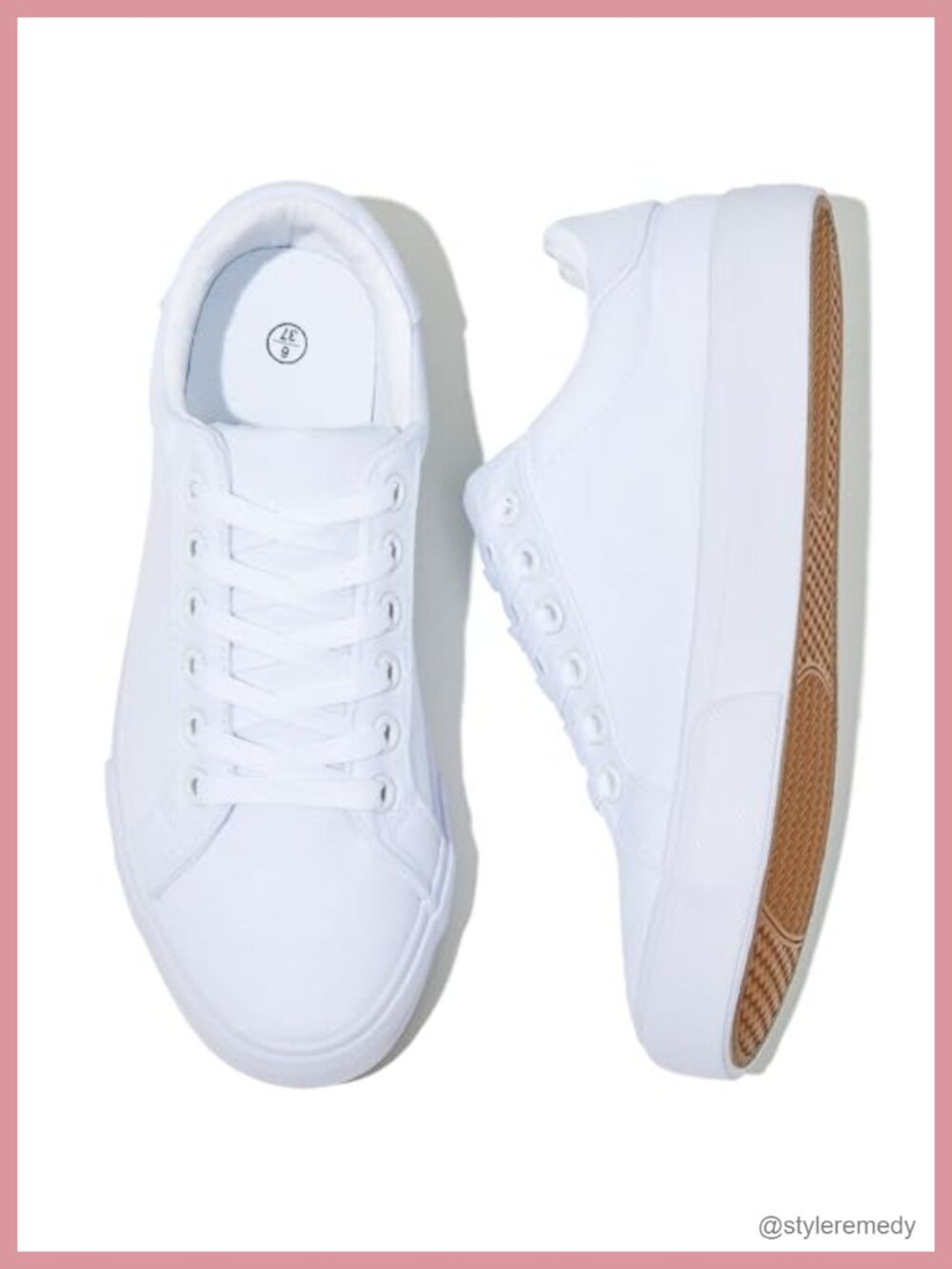 Rominz Canvas Sneakers Lace-Up Low Top Comfort Walking Tennis Shoes